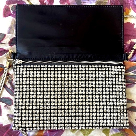 Brand New Expressions NYC Rhinestone Foldover Clutch Crossbody Purse Sparkly - Picture 8 of 14